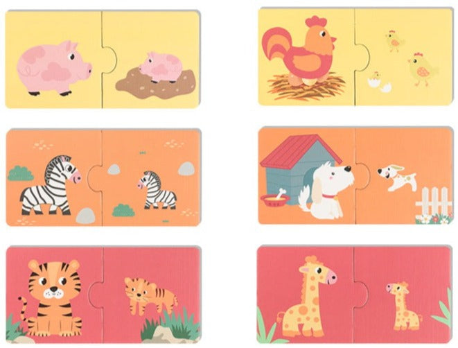 Puzzle asociación Animales Padre-Hijo