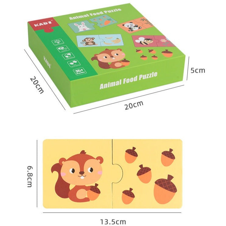 Puzzle asociación Animales Comida