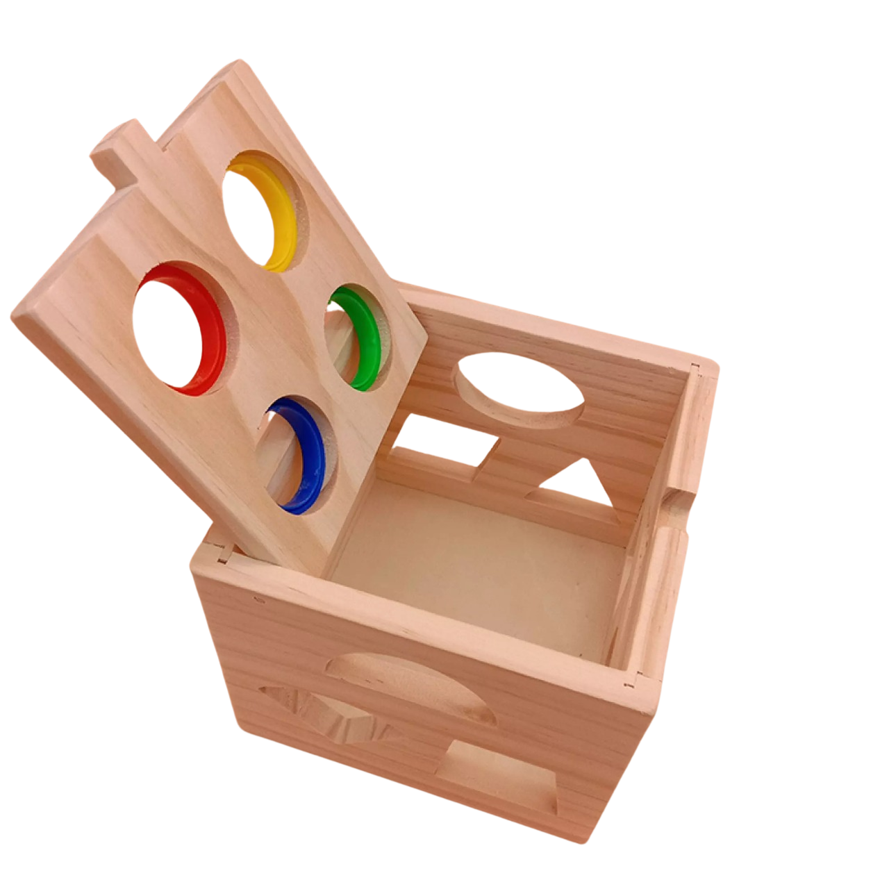 Juguete Cubo con Formas y Martillo 100% Madera