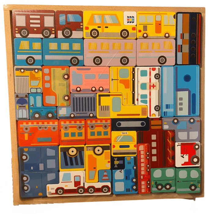 Katamino Tráfico Jumbo (30 x 30 cm aprox) 100% Madera