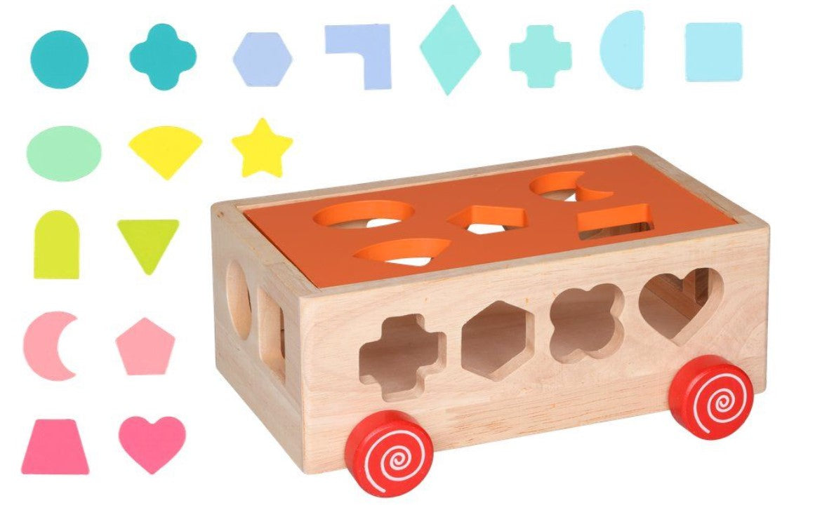 Juguete Carro Encaje Figuras Geométricas 100% Madera