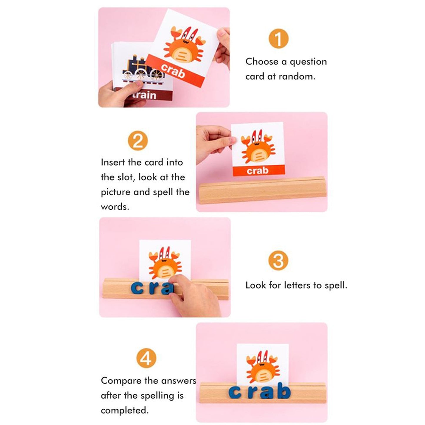 Juego arma palabras inglés Montessori