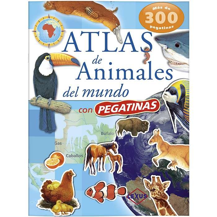 Libro Atlas de Animales del Mundo con Pegatinas