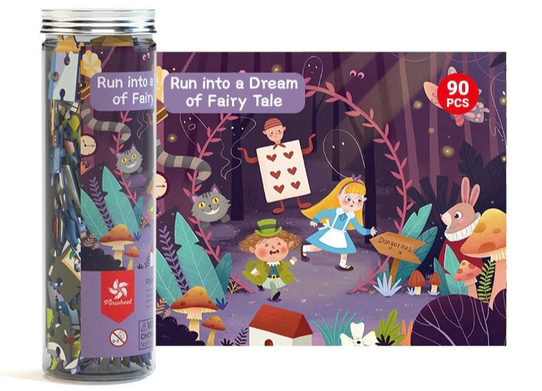 Puzzle 90 piezas diseño Alicia en el País de las Maravillas -Tubo