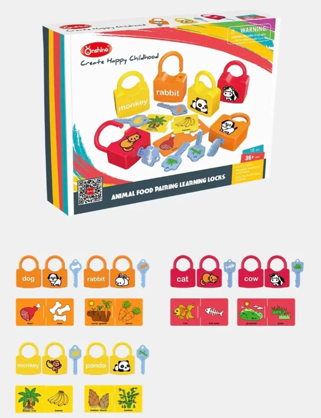 Juguete Candados Animales Set 6 Candados