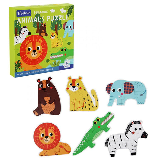 Puzzles 6 Diseños de Animales de la Vida Salvaje 6 piezas cada uno