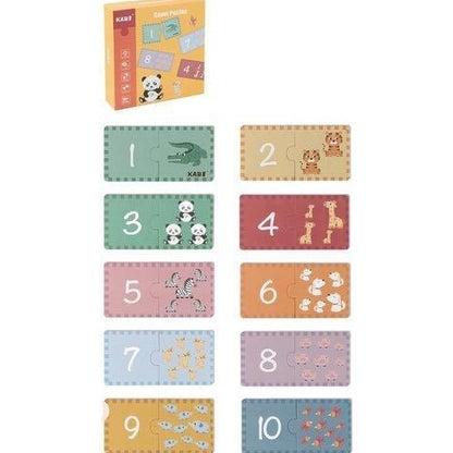 Puzzle asociación Animales Cantidades