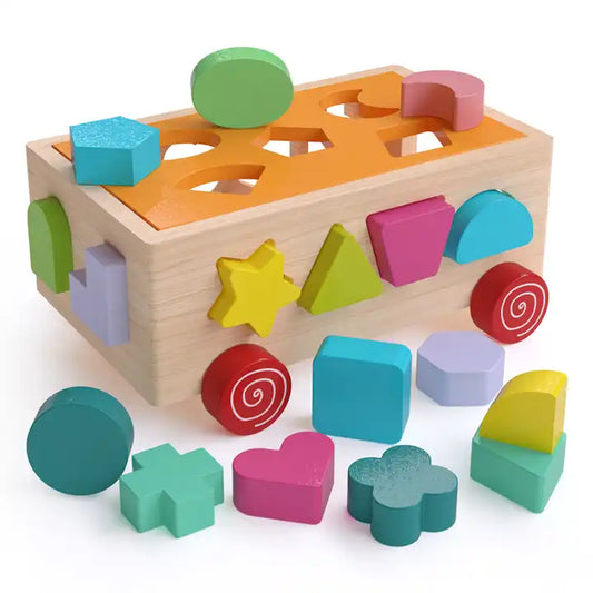 Juguete Carro Encaje Figuras Geométricas 100% Madera