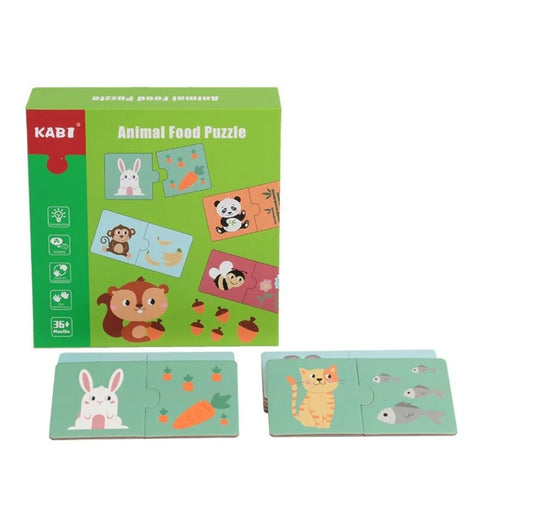 Puzzle asociación Animales Comida