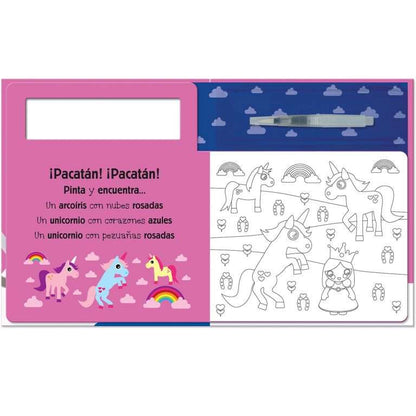 Libro Busca y Encuentra Unicornios - Libro Pintable